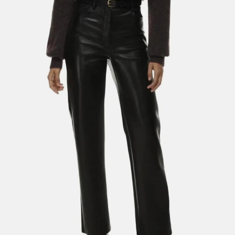 Wilfred by Aritzia Black Melina High-Rise Vegan Leather Pants - Size - 4